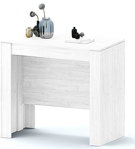 Tavolo Consolle Allungabile Oslo Plus Fino A 3 Metri, Tavolo 14 Posti Salvaspazio Multiposizione, Design Moderno Ed Elegante, Consolle Per Casa E Ufficio, 78 x 51 x 90 cm, Colore Bianco Frassino