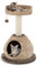 GOPLUS Arbre à Chat 72 CM en Tige de Massette, 2 Niveaux, avec Plateforme, Niche, Poteaux en Sisal, Coussin Souple, Boule pour Chats et Chatons, Marron et Beige