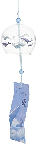 Sewroro Ventille Japonaise Carillon de Vent en Verre Cloches Japonais Edo Furin en Verre Fenêtre en Verre Cloches Suncatcher Fleur Carillon Mises à La Main Cadeaux D' Anniversaire pour