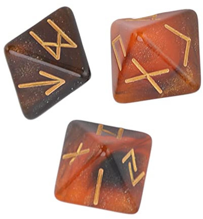 VGEBY Polyedrisches Würfel- und Runen-8-Seitiges Mystisches Stern-Himmel-Würfel-Set in Lebendigen Farben, Hexer-Set für Erwachsene (Schwarzes Gold), Frühes Lernspielzeug