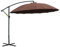 Outsunny Parasol déporté rond inclinable base manivelle tige en métal dim. Ø 2.96 x 2.6H m polyester chocolat
