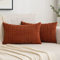 EMEMA Kordsamt Kissenbezüge Herbst Dekorative Sofakissen Moderne Kissenhüllen 30x50 cm Dekokissen Weicher Zierkissenbezug für Wohnzimmer Sofa Schlafzimmer 2er Set Karamell