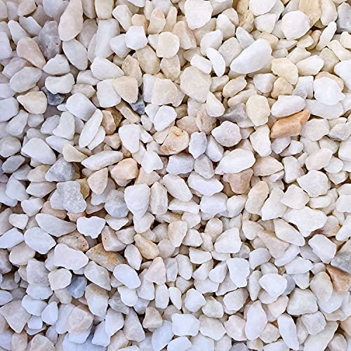 Elixir Gardens Decorative White Marble Stones Gravel Chippings Pebbles Cobbles Paddlestones Aggregate Various Sizes 1kg-1000kg | (20kg x 1, White Marble)