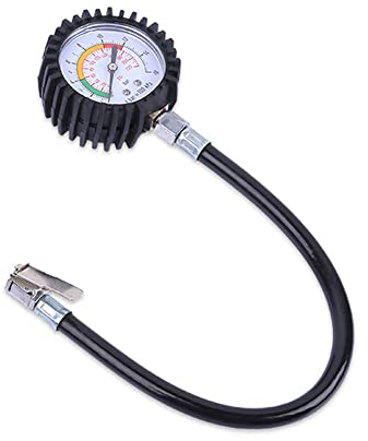 Manómetro de Neumáticos, Medidor de Presión, Manómetro Presión Ruedas, Manómetro de Medida, Adecuado para Camiones, Automóviles, Vehículos de Ingeniería, Motocicletas (Longitud Del Tubo 38 cm)