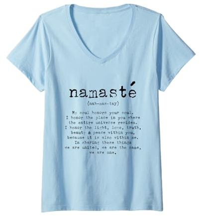 Damen Namasté T-Shirt mit V-Ausschnitt