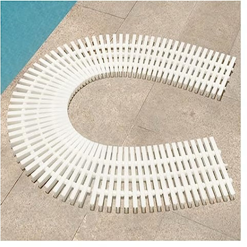 XPLKQXE Grille Piscine D'épissage, Capuchons Débordement Gouttière, Couverture Garde Gouttière Vidange, Couverture Caillebotis Vidange Canal, Grille Plastique (Couleur : White, Taille : 20x100cm)