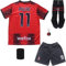 BIRDBOX Fußballsocken-Set für Jugendsportbekleidung, Milan Christian Pulisic 11 Kinder, Rot, Fußballtrikot/Shorts, Tasche, Schlüsselanhänger, Fußballsocken, Rot/Ausflug, einfarbig (Getaway Solids), 24