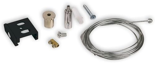 INNOVATE 3 Phasen Schienensystem Stahlseilabhängung mit Deckenbefestigung | 2m Drahtseil für Hochvolt Stromschiene dreiphasig | LED Schienensystem Abhängung 10-200cm | Seilabhängung mit Gripper