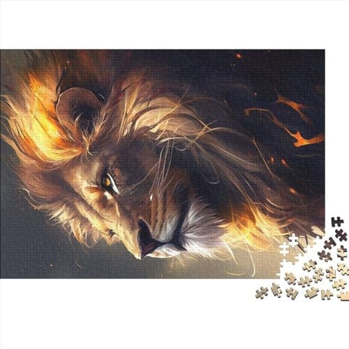 1000 Teile Holzpuzzle für Erwachsene, Löwe, Anime, Tier, Familienspiel, Puzzle, Geschenke für Freunde (Größe 75x50cm)