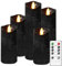 AnnSpa LED Candles 5 Set Pillar Candles with Remote Control and Timer Flickering Battery Operated Electric Candle flameless Candle Indoor Decor Deep Black