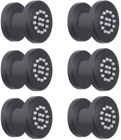 MILANO Front Fix Black Bathroom Shower Round Body Jet Pack of 6