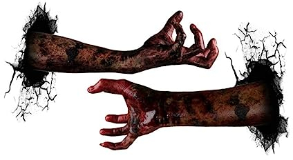 Gruseliger Halloween Aufkleber Wandtattoo mit Horror Hände Muster
