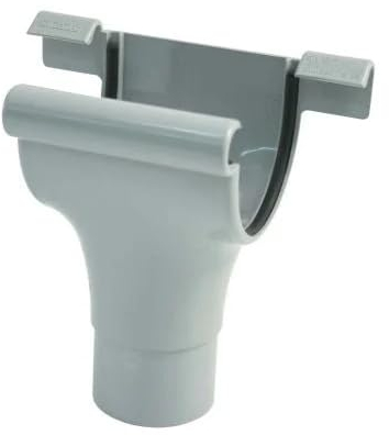Marley Dachrinnenset aus PVC Dachrinnenteile RG 75 Grau RAL 7040 Regenrinnen System (Stutzen)