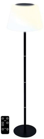 Lunartec Standleuchte: Ultrahelle Solar-LED-Tisch & Stehleuchte mit Fernbedienung, CCT, 400lm (LED Akku Stehlampe, Solar Tischleuchten Garten, Kabellose)