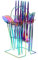 Pyanegn Juego de Cubiertos de 24 Piezas con Soporte, Juego de Vajilla, Cubiertos de Acero Inoxidable, Juego de Vajilla para Fiesta, Cualquier OcasióN, Servicio para 6-B