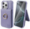 VANAVAGY for iPhone 16 Pro Max Wallet Case with Credit Card Holder and Coin Pocket[360° Rotation Ring Kickstand ],Leather Magnetic Clasp Flip Folio Phone Cover for Women and Men 6.9 Inch,Clove Purple