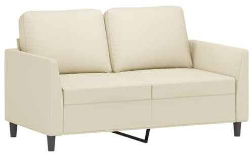 ULUYYUC Sofa Bed Bodensofa Schlafcouch Ecksofa - 2-Sitzer-Sofa Creme 120 cm Kunstleder für Party Garten Lounge Terrasse