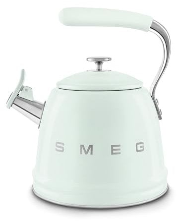 Smeg WKF01PG Whistling Kettle for Hobs, Stainless Steel, 2.3 liters, Sea Green