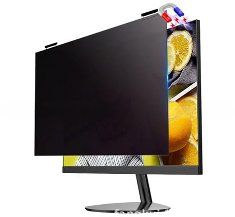 HSSMEUR Magnetischer Computer-Sichtschutz, Abnehmbarer Hängender Sichtschutz Für Rahmenlosen Monitor, Anti-Blaulicht-Sichtschutzfilter (Four Sides 27 in)