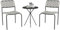 Outsunny Polyrattan Gartenmöbel Set, Outdoor Lounge Balkonmöbel für 2 Personen, 3-teilig Sitzgruppe mit 2 Stapelbare Stühle, Tisch, wetterfest Gartenlounge für Garten, Terrasse Balkon, Grau
