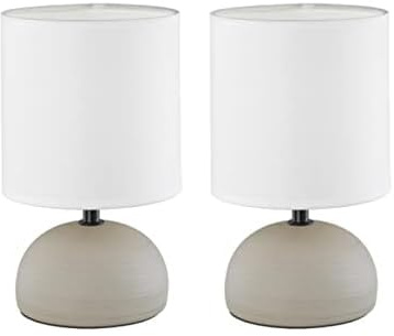 Reality Leuchten R50351025 - Lampada da tavolo in ceramica, colore cappuccino, 14 x 14 x 23 cm (Confezione da 2)