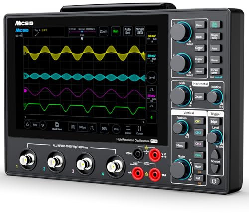 Micsig Osciloscopio MHO14-200 - 12bits 200MHz 4 Canales 1GSa/s, Tablet Portátil de Precisión con Maletín Incluido(MHO14-200 con Bolso para instrumentos)