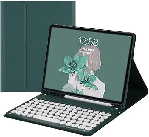 Funda con Teclado para Samsung Galaxy Tab S6 Lite 2024/2022/2020, Contener Ñ, Teclado Bluetooth Desmontable con portalápices,Deep Green