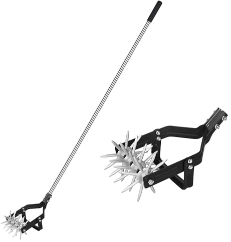 YEELOR Manual Rotary Cultivator, 2-in-1 Weeding & Soil Loosening Tool for Tilling, Weeding & Aeration in Flower Beds, Planter Boxes, Vegetable Plots & Yards