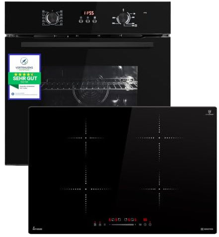 KKT KOLBE Herdset SET8005FBIH877RL, Backofen und Induktionskochfeld | 60 cm Backofen BO8005FB, 77 cm Induktionskochfeld IH87704RL, Grill, Heißluft, Timer, Wärmeschutzverglasung, Kindersicherung