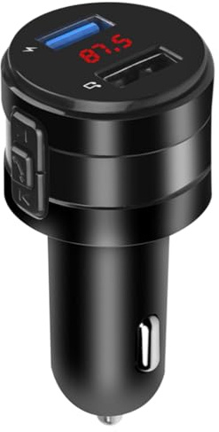 Kichvoe Trasmettitore Radio Wireless Auto con Vivavoce e Doppia Porta USB per Ricarica Rapida Lettore e Adattatore Autoradio per Musica in Macchina