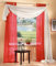 Gardinen Set, 2 x Schlaufenschal Voile, transparent, 245x140, Rot, 1 x Voile Querbehang, Freihanddeko, 140x600, Creme, 61000560