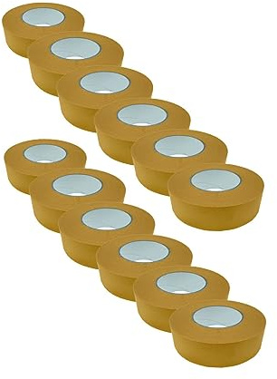 Handelskönig 12x Klebeband (Karton) Dampfsperre Dampfbremsfolie GELB 50mm x 25m