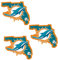 Siskiyou Sports Miami Dolphins Home State Aufkleber, 3 Stück, Team-Farbe, 3 Pack
