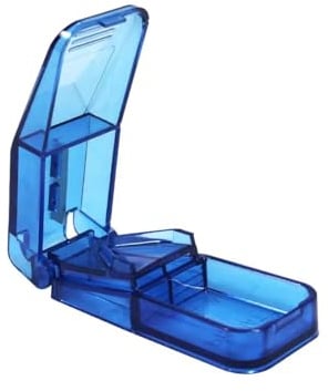 Tablettenteiler, blau, Med-Comfort: Tablettenteiler mit Klinge aus Edelstahl zum einfachen Teilen von Tabletten kaufen.