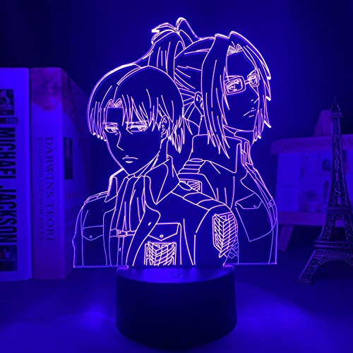 Angriff auf Titan Levi Ackerman Acryl 3D Illusion Licht für Raumdekor Light Hange Zoe Anime LED Nachtlicht Kind Geburtstagsgeschenk-7 Farben Keine Fernbedienung