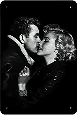 KEYGAMER Marilyn Monroe & James Dean Metall-Blechschild, Vintage, Plakat, Poster, Garage, Bar, Zuhause, Wanddekoration, 20,3 x 30,5 cm