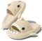 NIBESSER Ciabatte Donna Estive Ciabatte Squalo Donna Comode da Mare Spiaggia Bagno Piscina Pantofole Antiscivolo Originali Carine per Casa Sandali A Punta Aperta, Beige, 36/37 EU