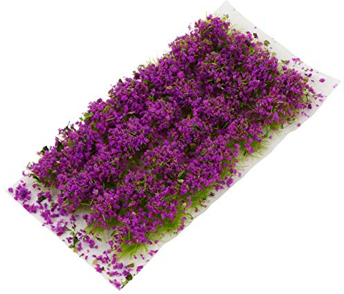 Ciieeo Miniature Basing Army Painter Tuft Flower Statique Herbe pour le modélisme Buissons d'herbe statique Violet touffue 1 64 Diorama Modélisme Kit Minimundus