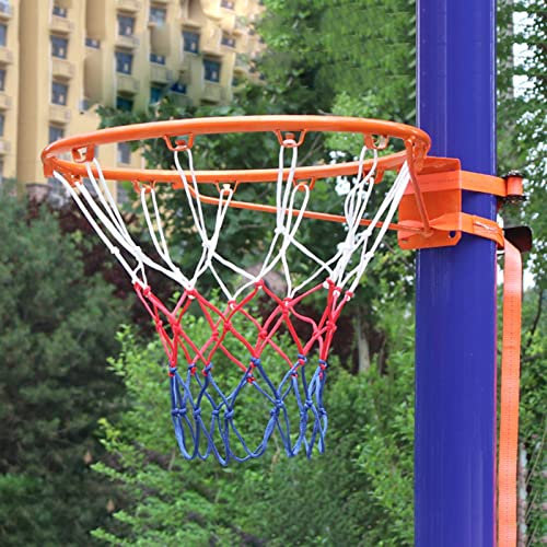 Basketball Hoop Wall-Mounted Basketball Hoop, Outdoor Basketball Goals Set for Tree Pole Pillar, Adjustable Rust-proof Iron Basketball Rim - Easy to Install (Size : Large)