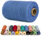 LEREATI Makramee Garn 1mm x 200m Baumwollgarn Baumwollkordel Baumwollseil Baumwollschnur, Macrame Cord 1mm for Makramee und DIY Basteln, Traumfänger, Garten, Hochzeit Dekorationen (Blau)