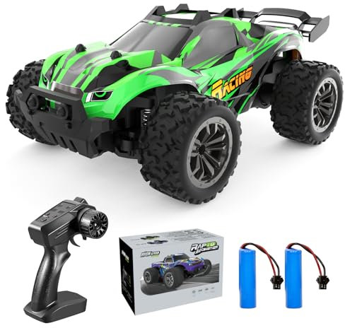 ACAMMZAR AT3 Coche Teledirigido, 1:20 RC Coche con 20+Km/h, 2WD 2.4GHz Crawler Camiones de Control Remoto Juguete con 2 Baterías 60min Tiempo de Juego, Regalo para Niños y Adultos, Verde