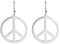 Peace Sign Symbol Ohrringe Geometrische Große Runde Statement Ohrringe Hippie Studs Schmuck Accessoires Mädchen Frauen (silber)