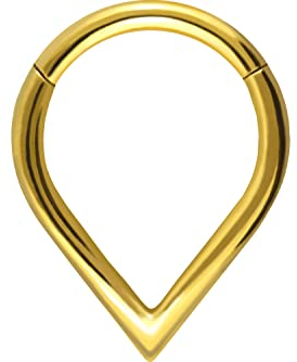 PIERCINGLINE Titan Segmentring Clicker SPITZ Ohrpiercing Tragus Helix Conch Daith Septum Piercing Goldfarben