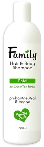 Family Hair & Body Shampoo Apfel mit Grüntee-Extrakt- vegan - 500ml