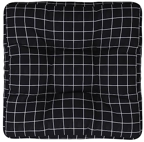 vidaXL Palettenkissen, Kissen für Gartenmöbel Hocker Sofa, Wasserabweisendes Sofakissen, Sitzkissen Palettenpolster, Schwarz Karomuster Stoff
