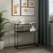[en.casa] Mueble Recibidor Consola Mesa de Entrada con Estante Adicional Decorativo Resistente a los Arañazos Metal 80 x 80 x 30 cm - Negro