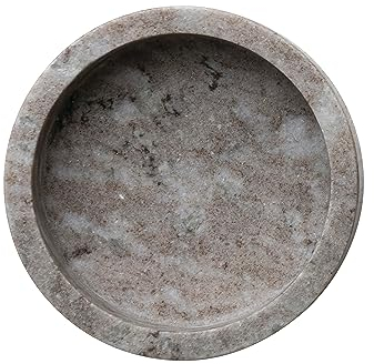 Bloomingville 12,7 cm runder Marmor-Flaschenhalter, beige Schale