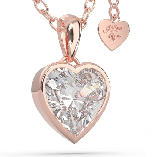 SERASAR Kette Rosegold Damen Schmuck 925 Sterling Silber 18 Karat mit Herz Mädchen Necklace Women choker Valentinstag Jahrestag Geburtstag Geschenke für Frauen