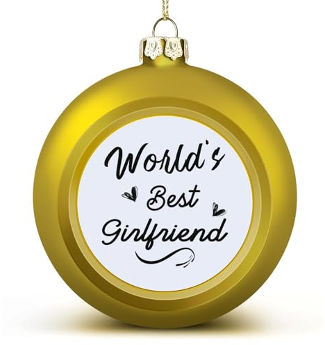World's Best Girlfriend Weihnachtskugel Ornament Freundin Geschenk Weihnachtsbaum Anhänger Hängende saisonale Urlaubsdekoration für Zuhause Bauernhaus Weihnachtsdekoration