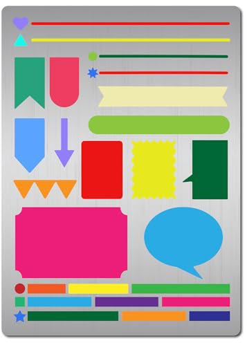 GORGECRAFT Journaling-Metallschablonen Lesezeichen Planung Zeichnen Banner Linien Listen Stempel Gepunktetes Tagebuch Zubehör Edelstahl-Vorlage Zum Malen Briefe Tagebuch Erstellen von Layouts